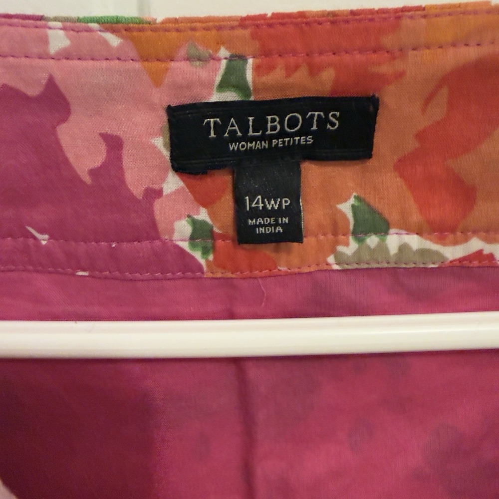 Talbots Women's Petite Bright Floral Tank 100% Cotton Size 14wp - Picture 3 of 6